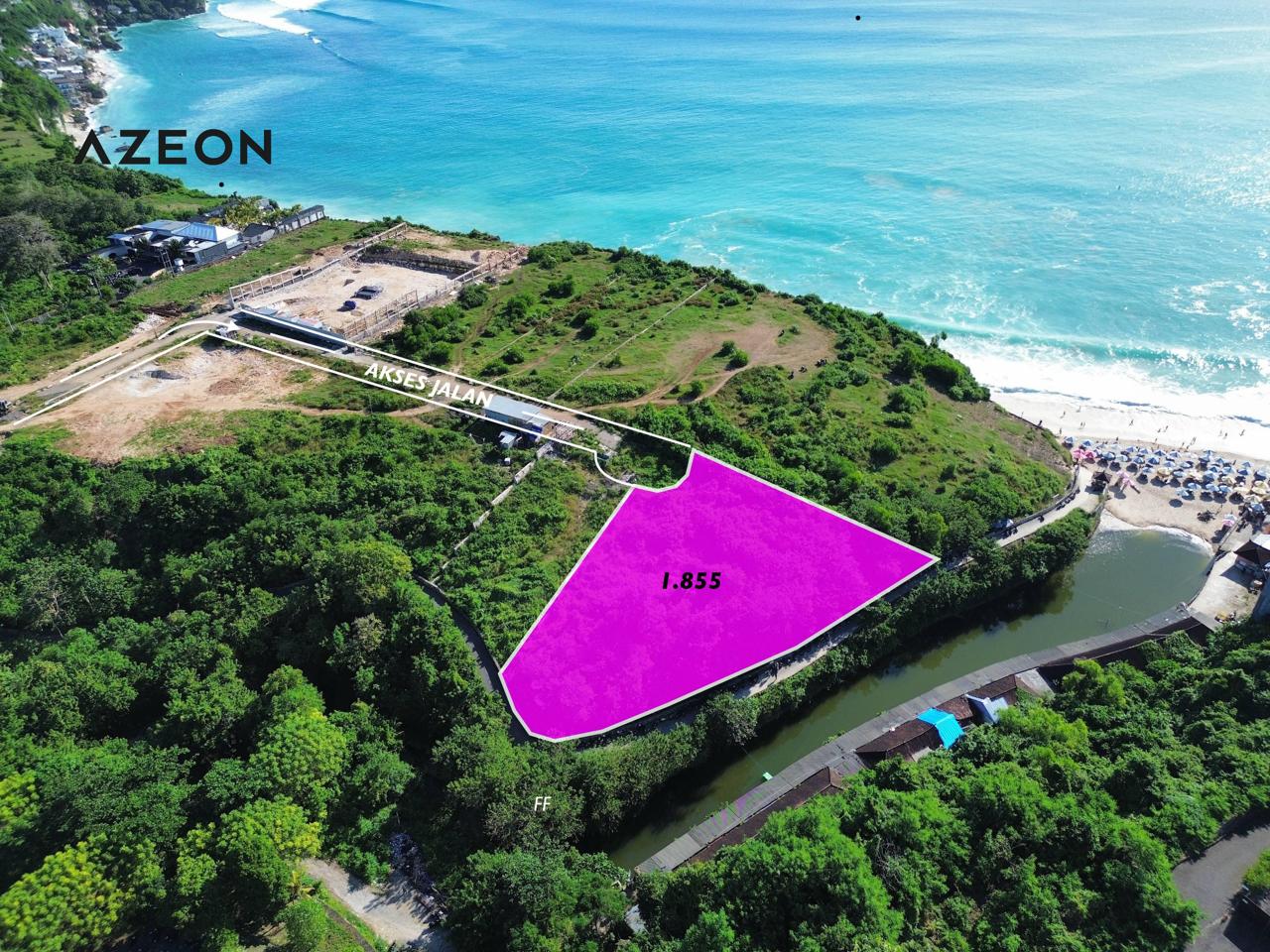Aerial view of a featured Bali land opportunity